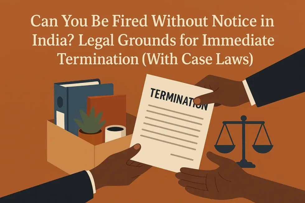 Can You Be Fired Without Notice in India? Legal Grounds for Immediate Termination (With Case Laws)