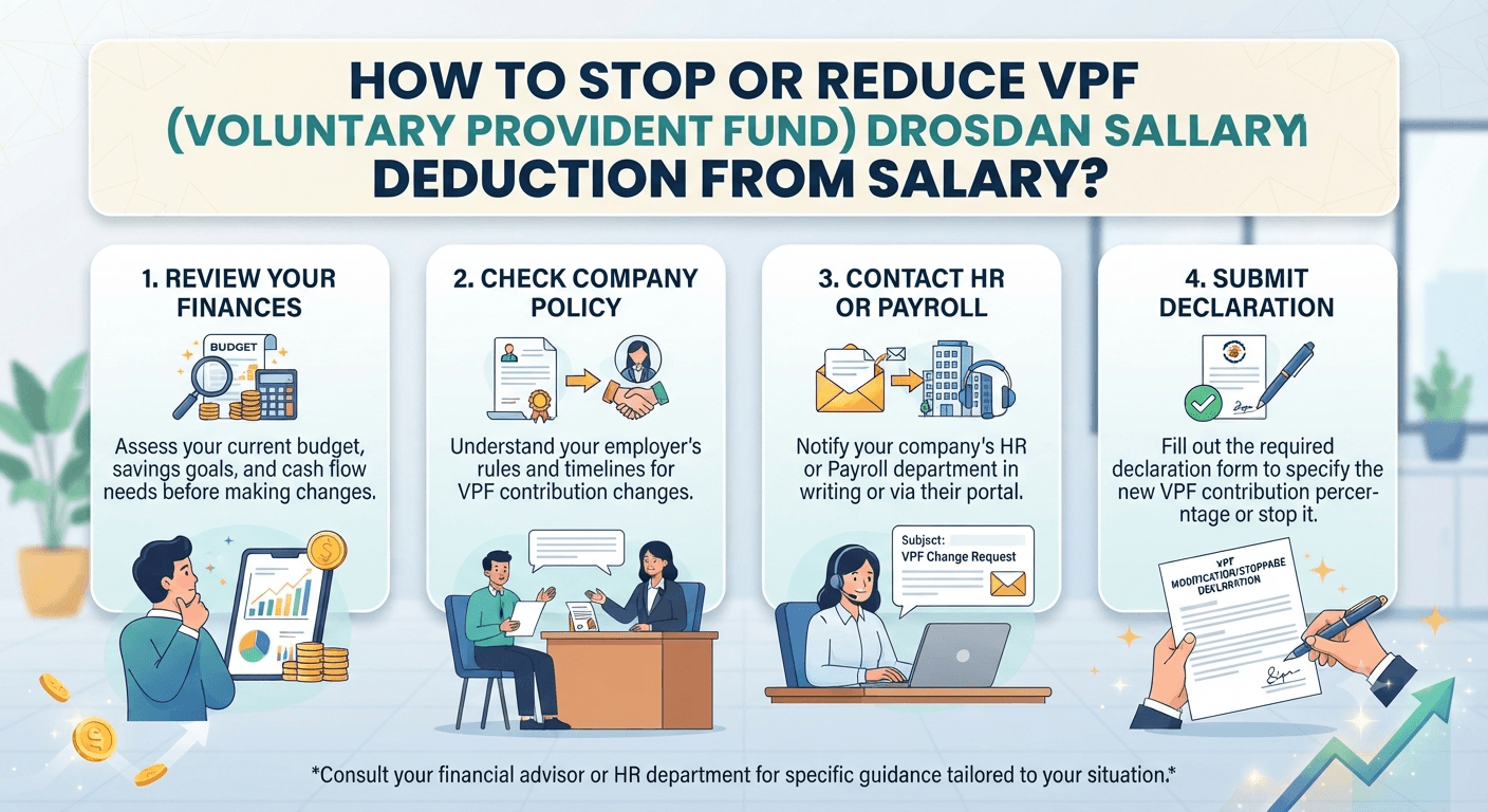 How to Stop or Reduce VPF (Voluntary Provident Fund) Deduction from Salary?