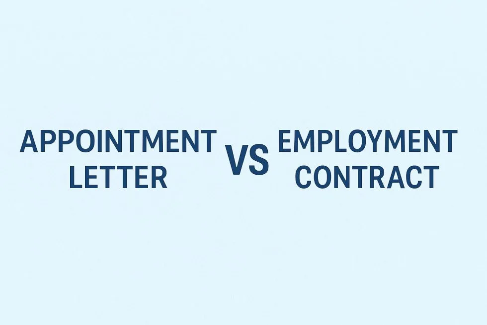 Appointment Letter V/s Employment Contract