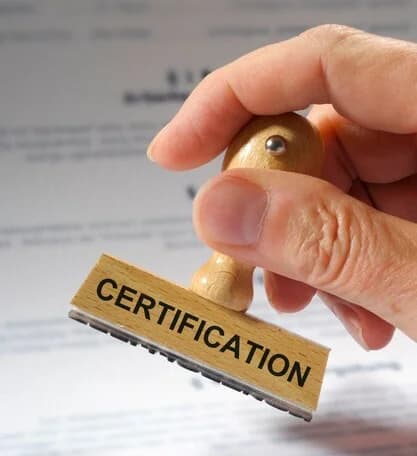 Certification stamp for CLRA registration